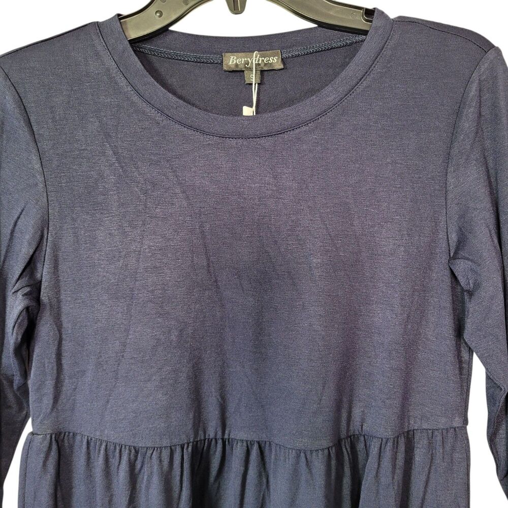 Women's Blue Fall Dress Long Sleeve Flowy Loose Fit Tiered Dress Size Small - Picture 4 of 9